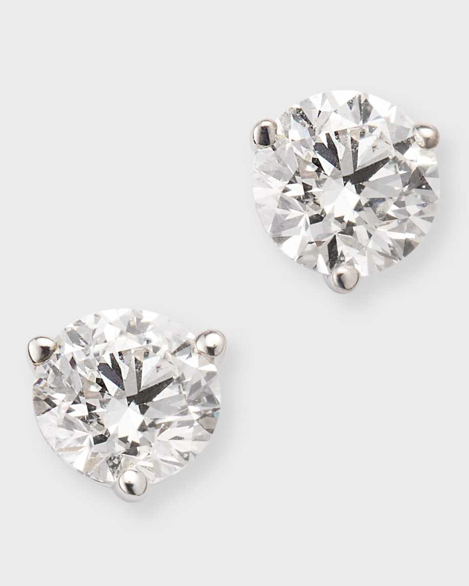 18K White Gold Round Diamond Stud Earrings, 0.83tcw
